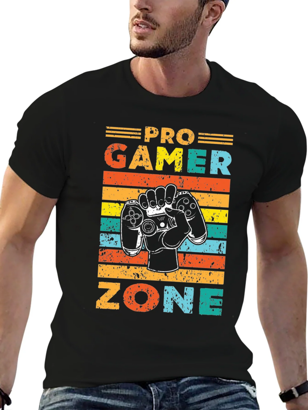 Pro Gamer Zone Graphic Tee - Retro Gaming Shirt