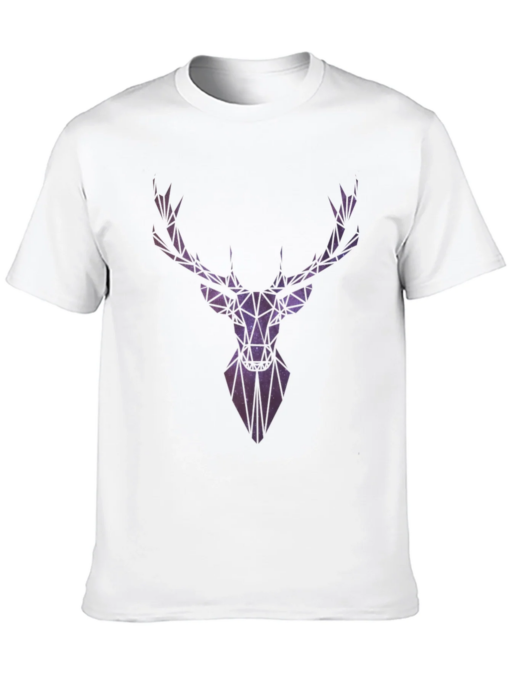 Geometric Galaxy Deer Head Graphic T-Shirt