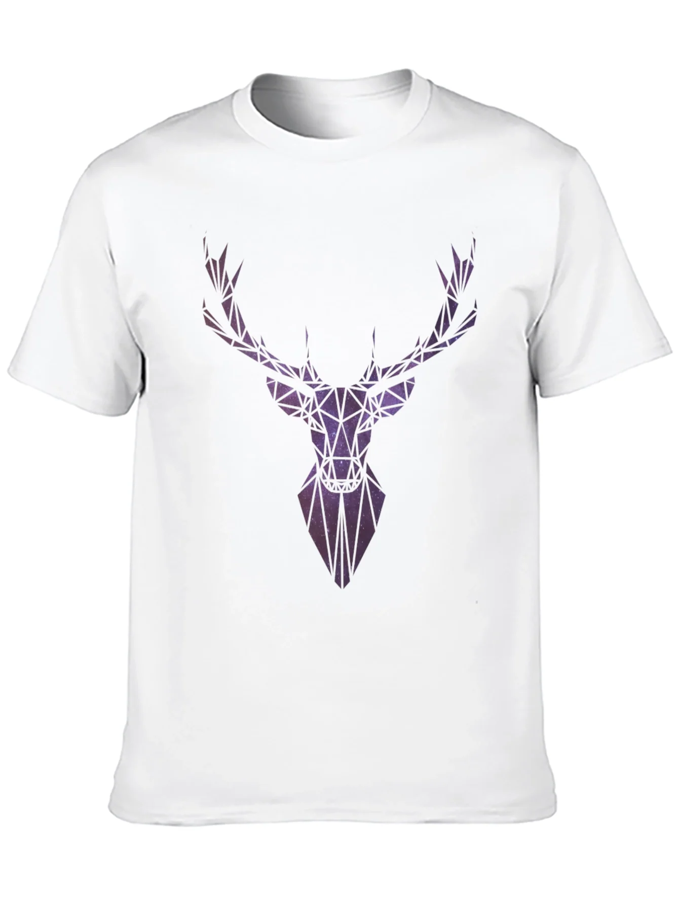 Geometric Galaxy Deer Head Graphic T-Shirt