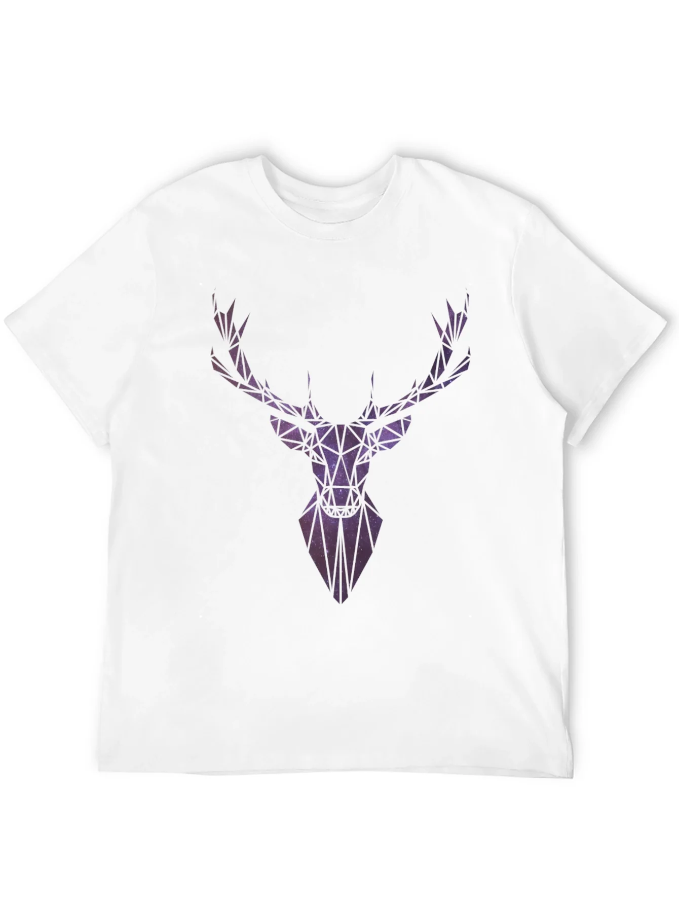Geometric Galaxy Deer Head Graphic T-Shirt