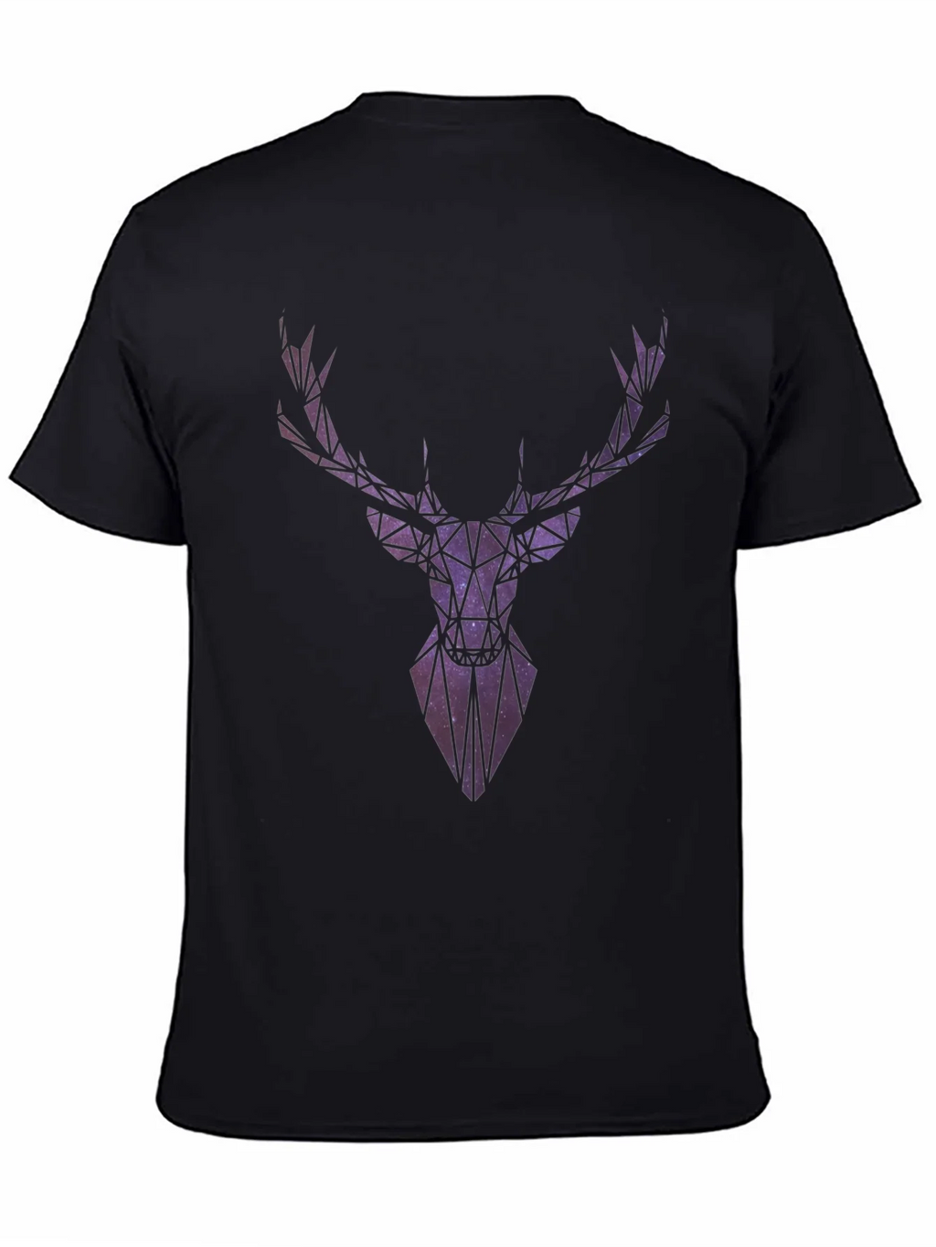 Geometric Galaxy Deer Head Graphic T-Shirt