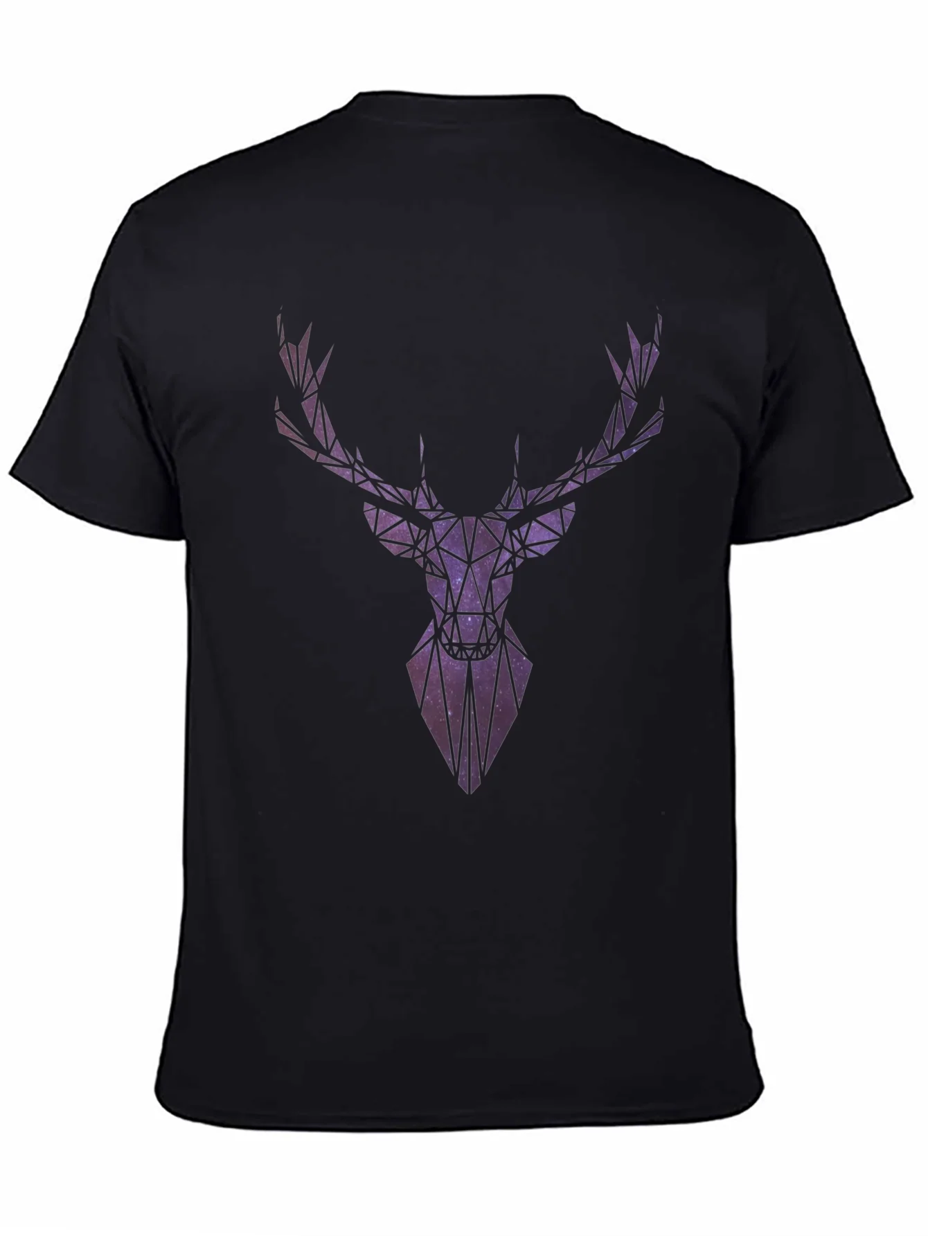 Geometric Galaxy Deer Head Graphic T-Shirt