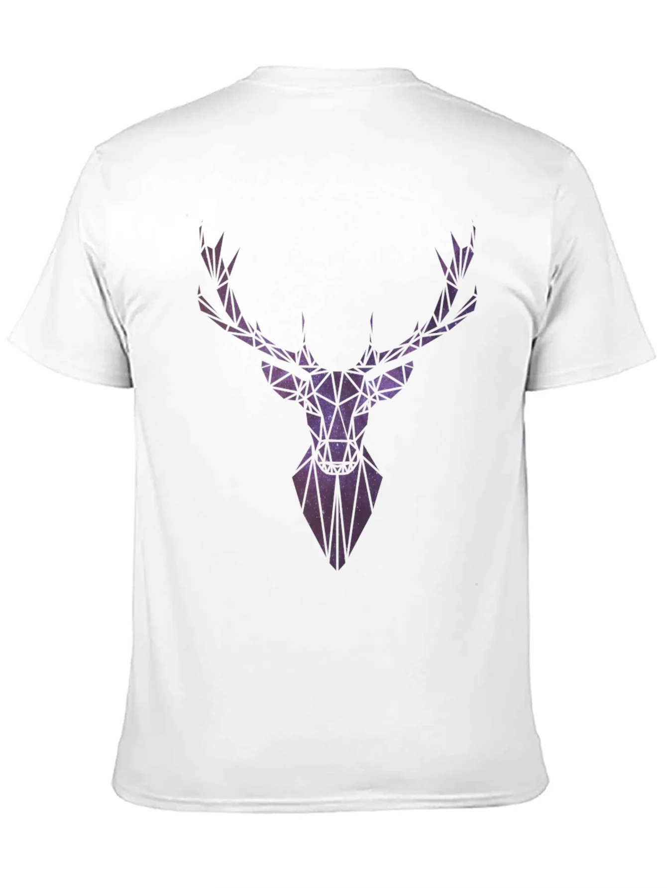Geometric Galaxy Deer Head Graphic T-Shirt