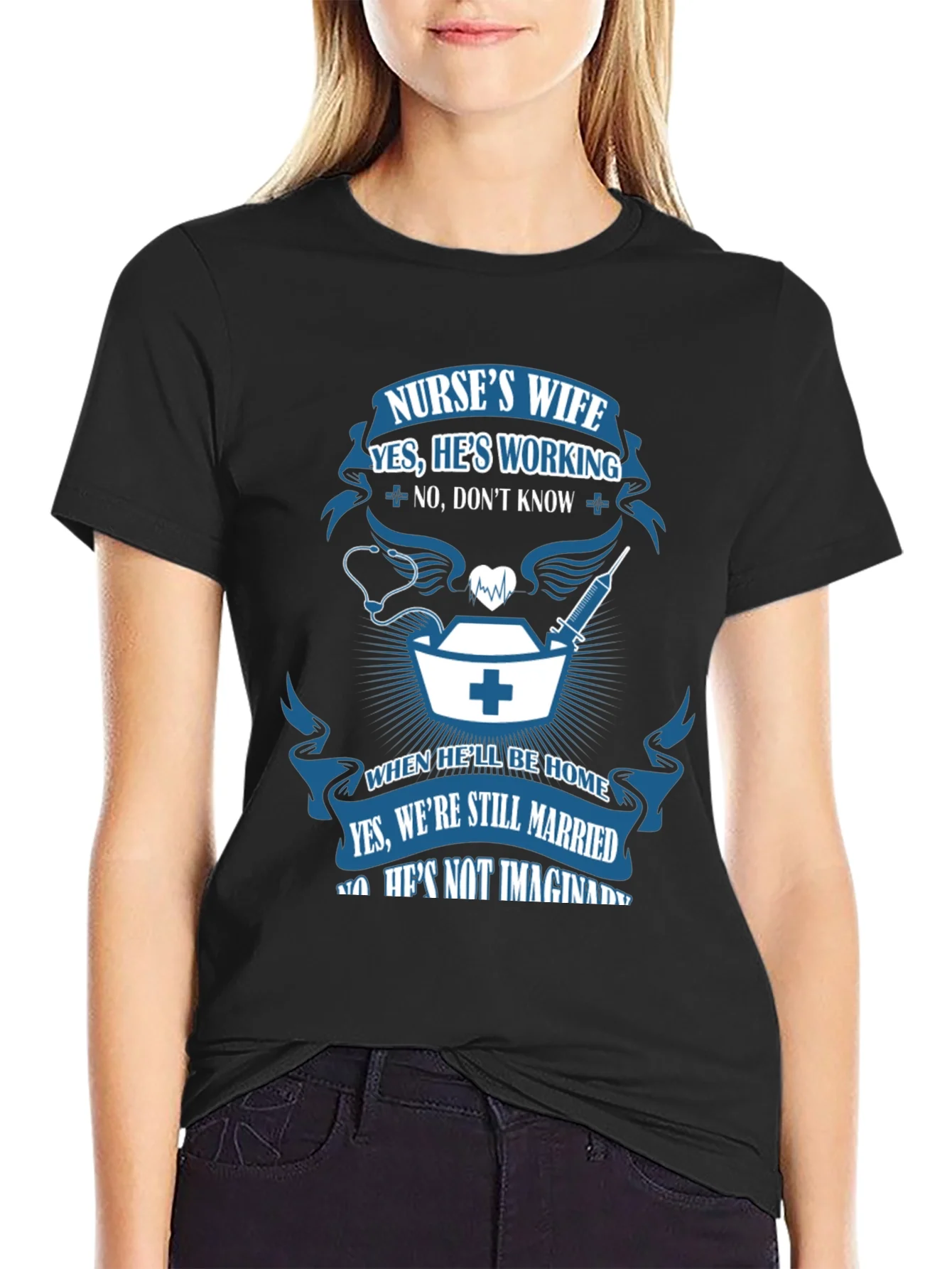 Nurses Wife Graphic T-Shirt - Husbands Job