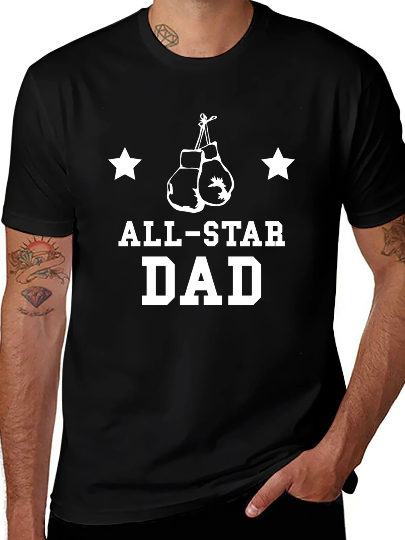 All-Star Dad Boxing Gloves Graphic Tee - Fathers Day Gift