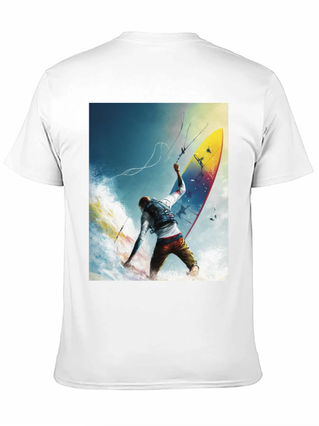 Surfing Print Black T-Shirt
