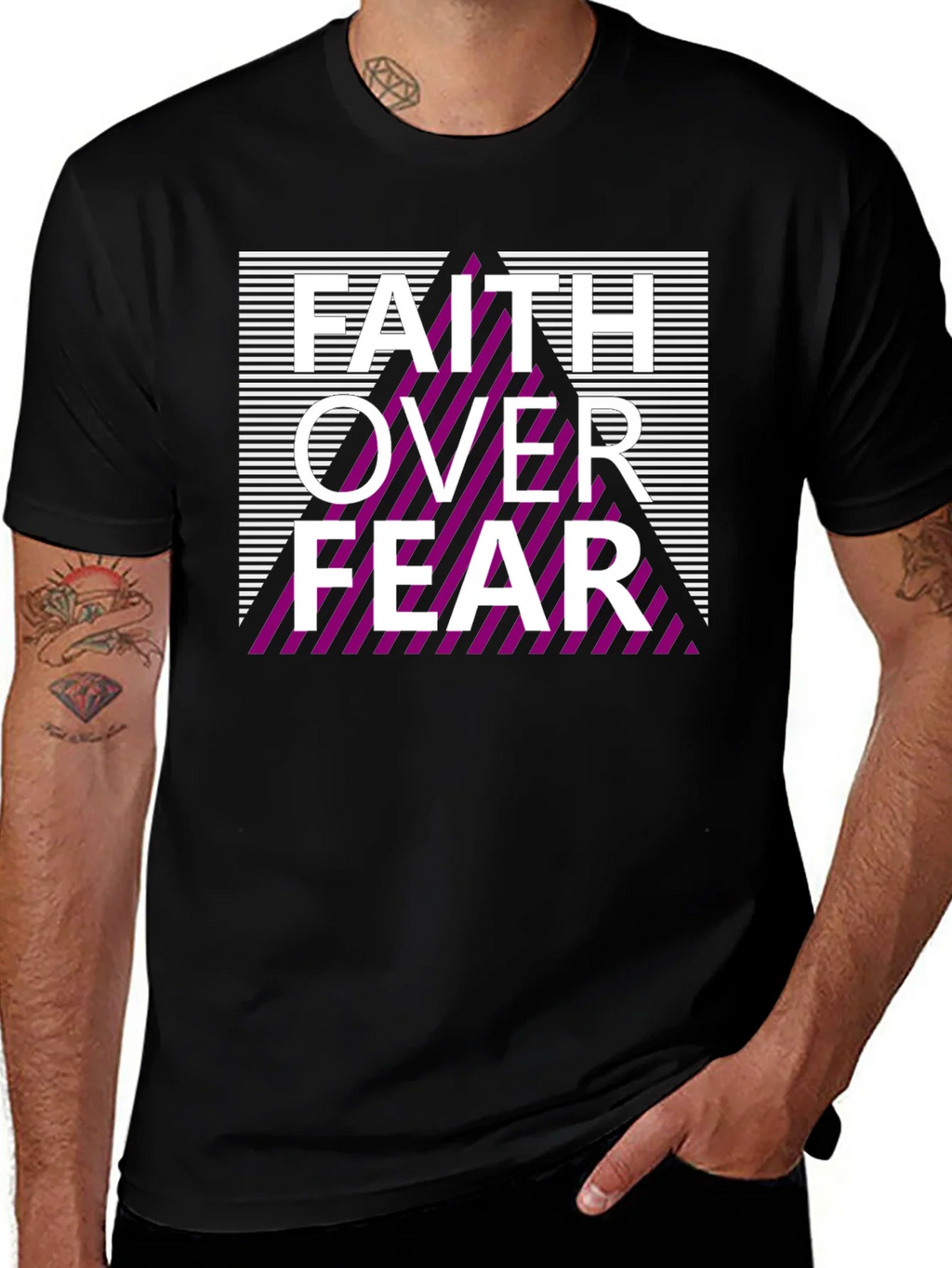Faith Over Fear Graphic Tee - Stylish Black Shirt