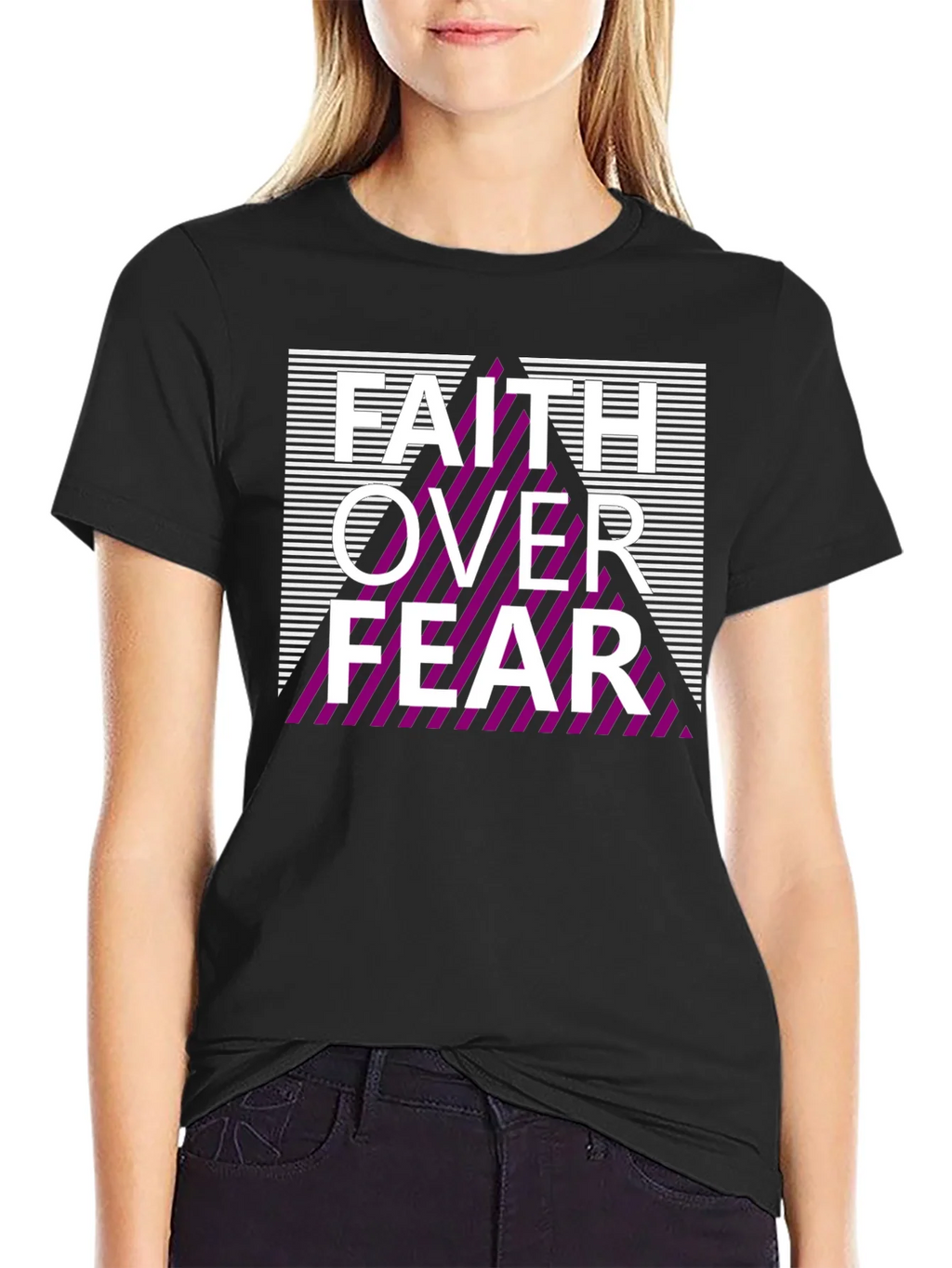 Faith Over Fear Graphic Tee - Stylish Black Shirt