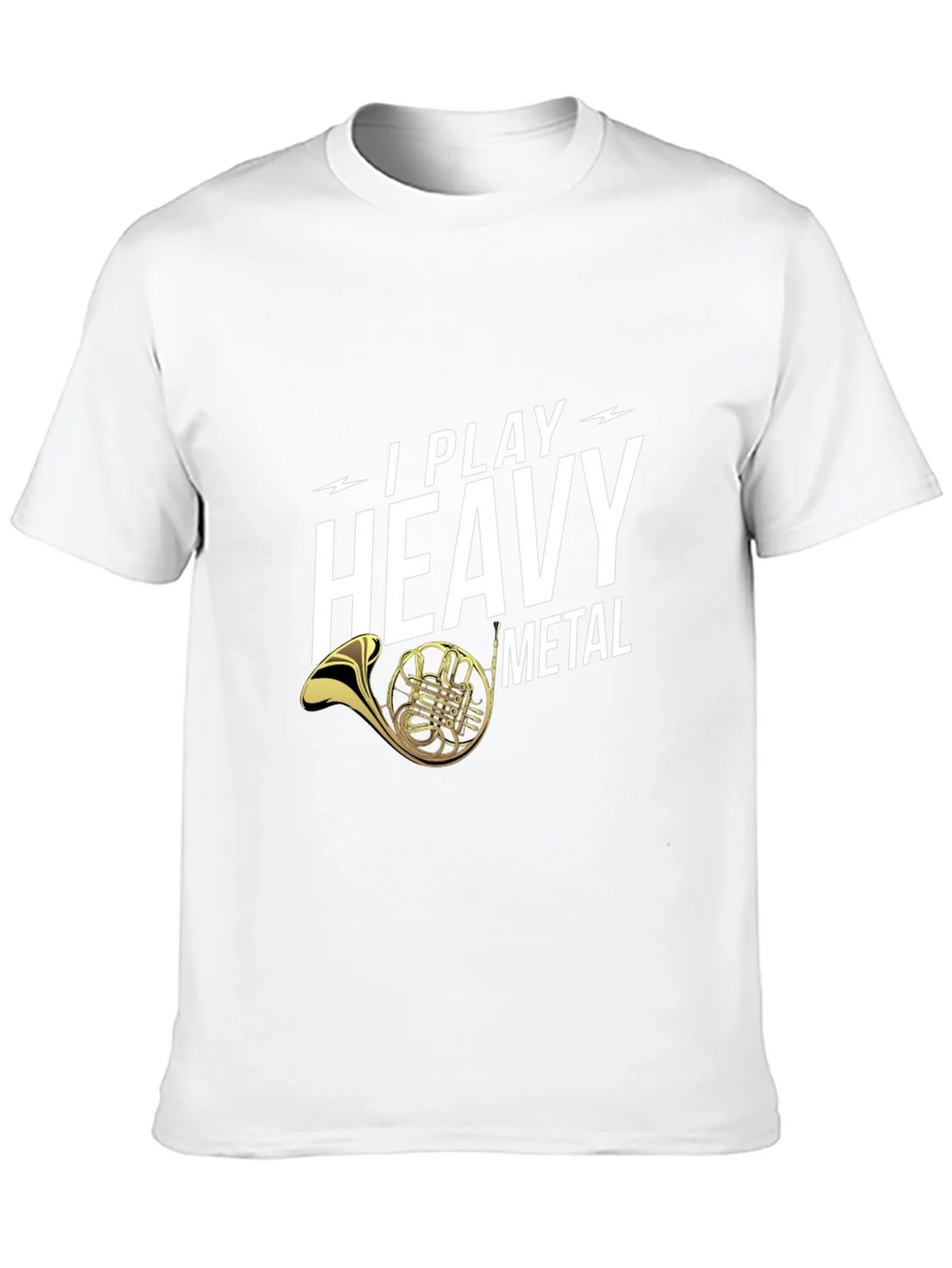 I Play Heavy Metal French Horn Black T-Shirt