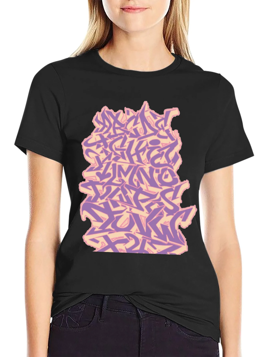 Graffiti Alphabet Black T-Shirt