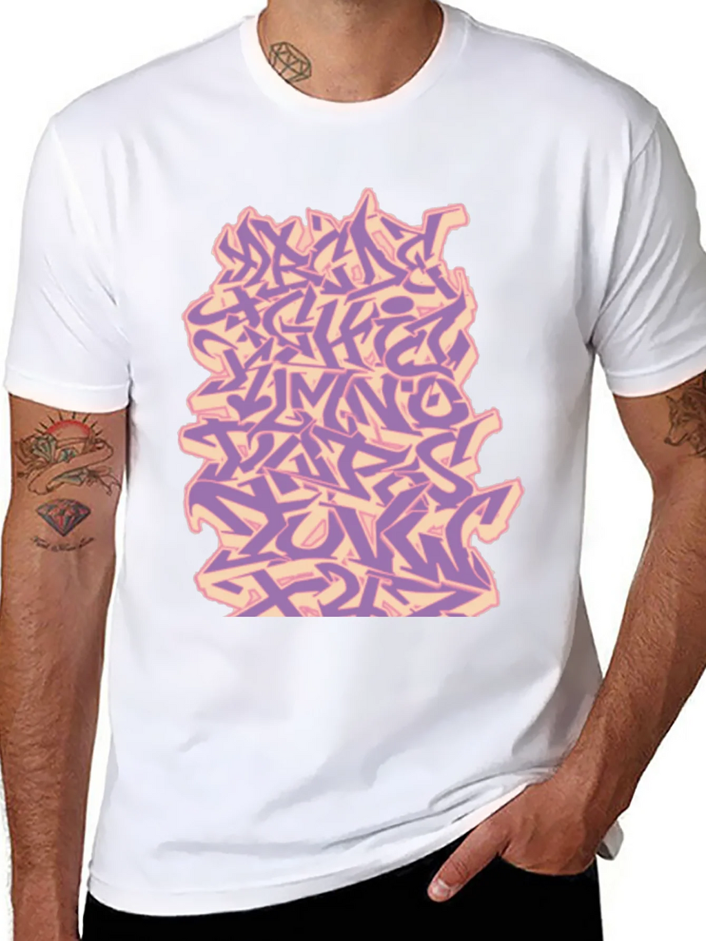 Graffiti Alphabet Black T-Shirt