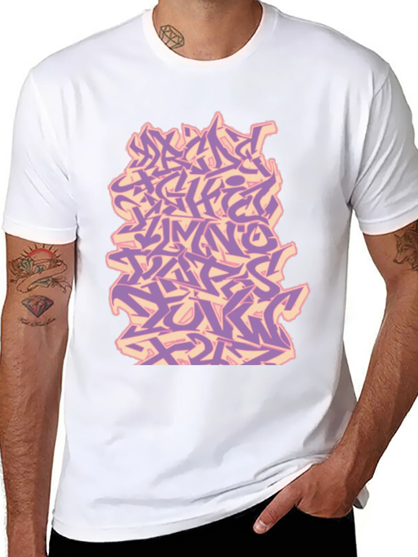 Graffiti Alphabet Black T-Shirt