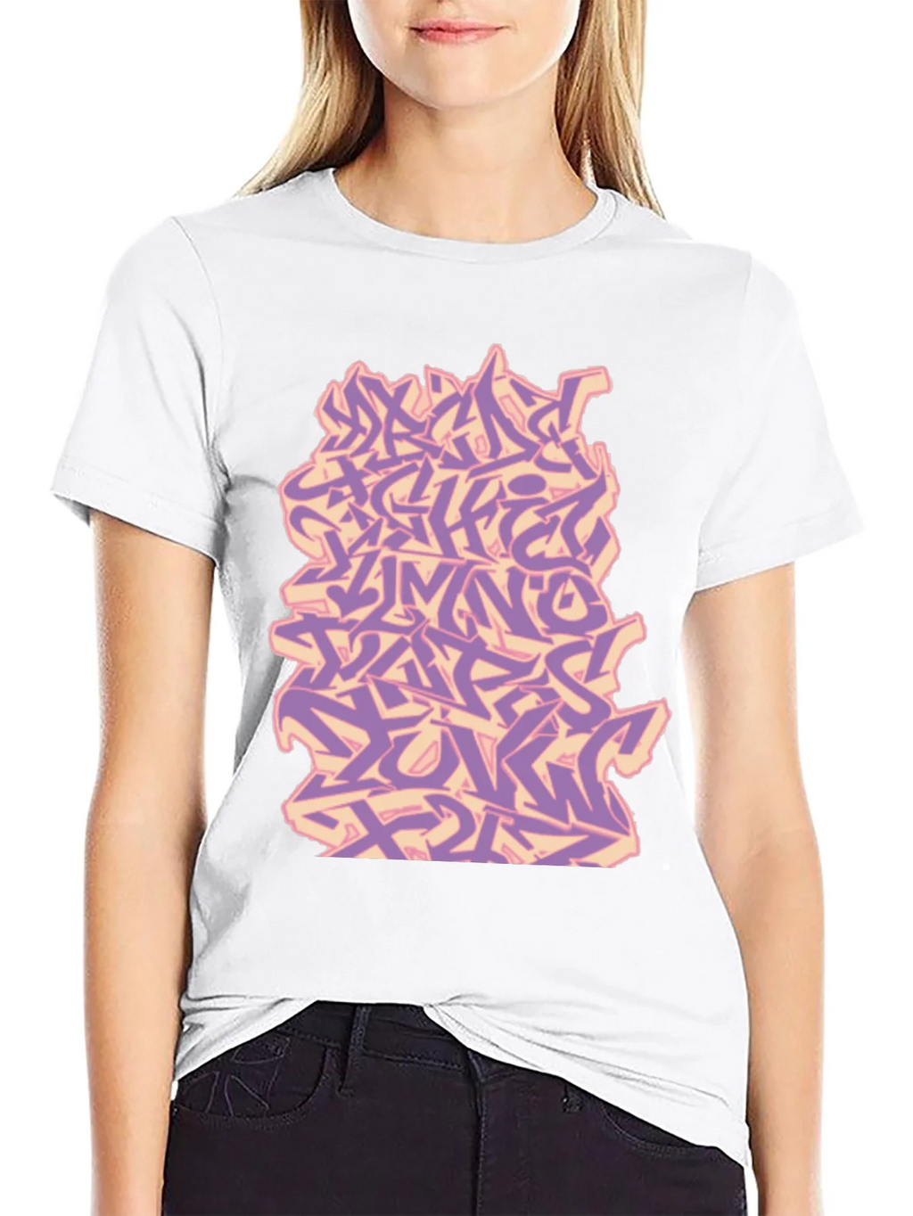 Graffiti Alphabet Black T-Shirt