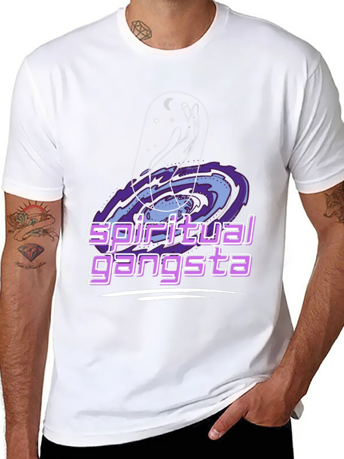 Spiritual Gangsta Graphic Tee - Cosmic Design