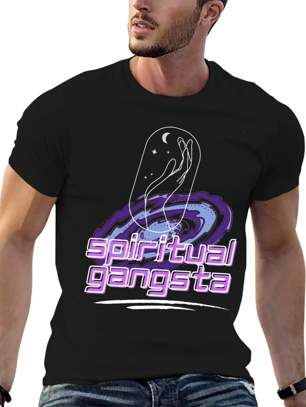 Spiritual Gangsta Graphic Tee - Cosmic Design