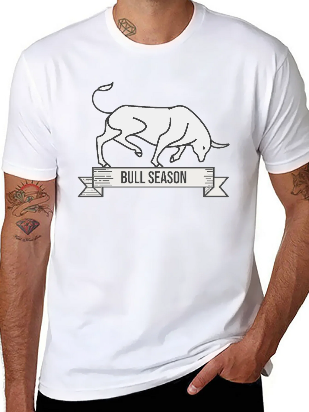 Bull Season Graphic Tee - Black Cotton T-Shirt