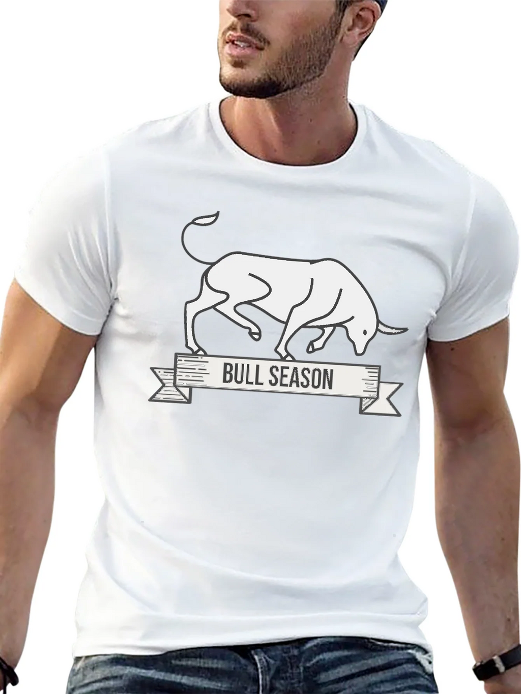 Bull Season Graphic Tee - Black Cotton T-Shirt