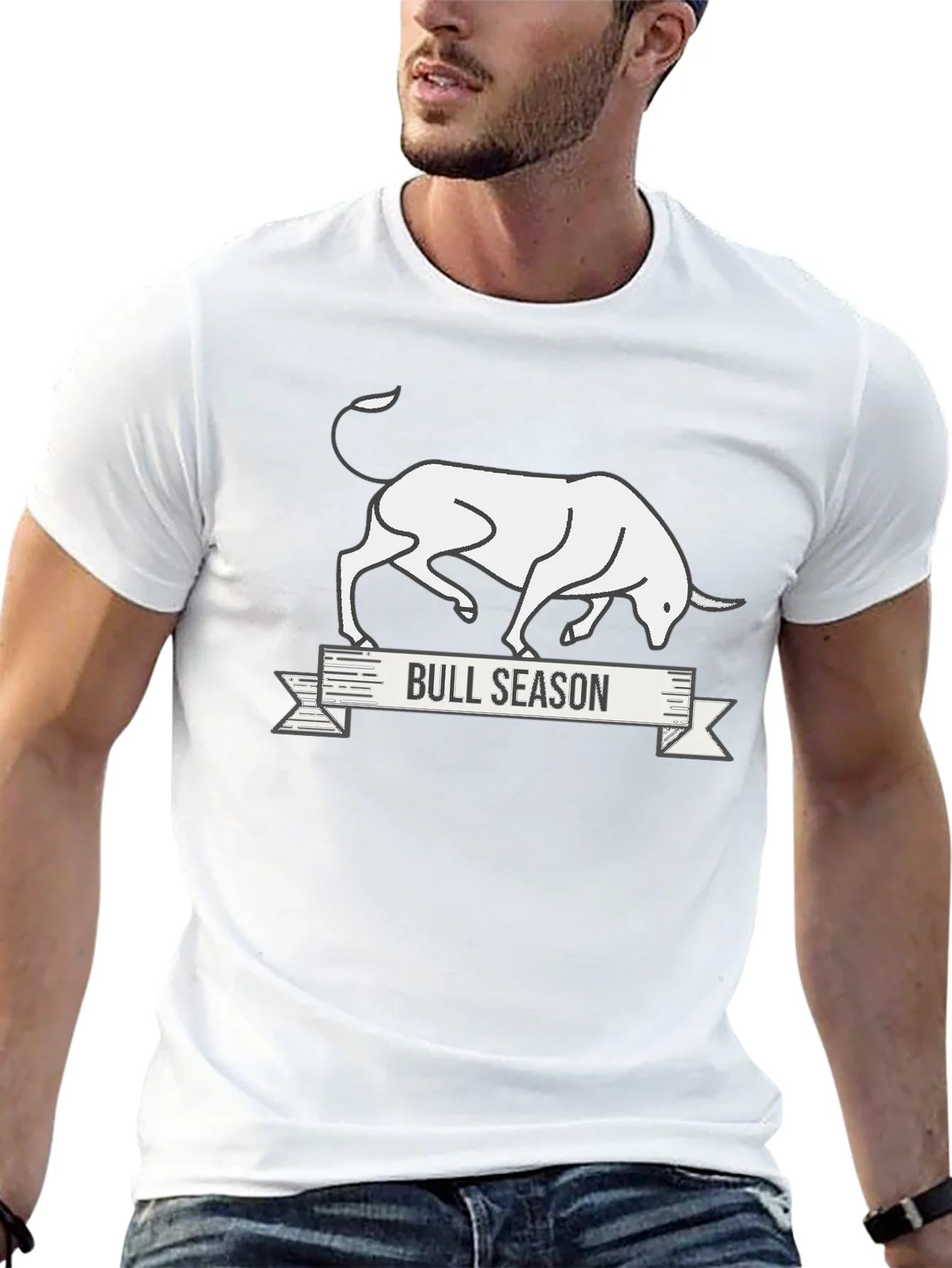 Bull Season Graphic Tee - Black Cotton T-Shirt