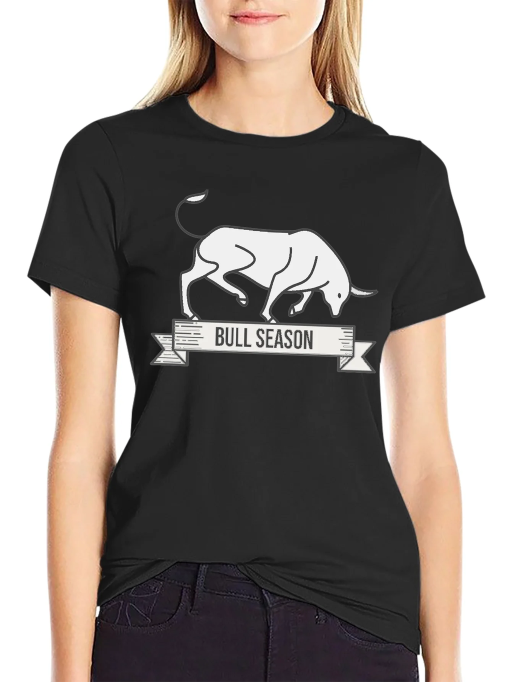 Bull Season Graphic Tee - Black Cotton T-Shirt