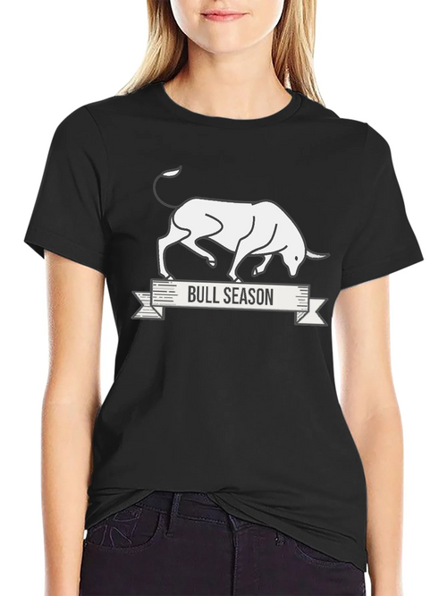 Bull Season Graphic Tee - Black Cotton T-Shirt