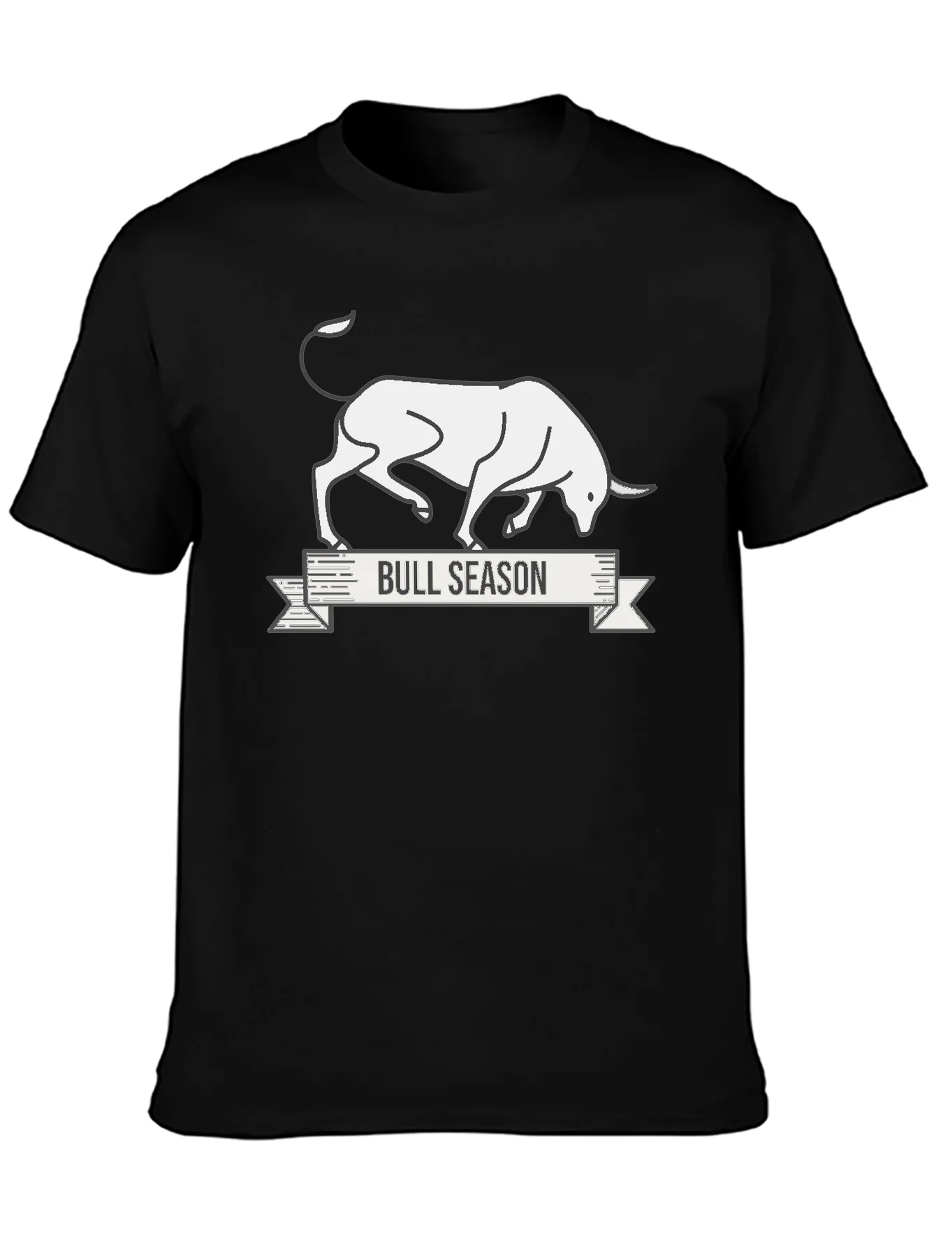 Bull Season Graphic Tee - Black Cotton T-Shirt