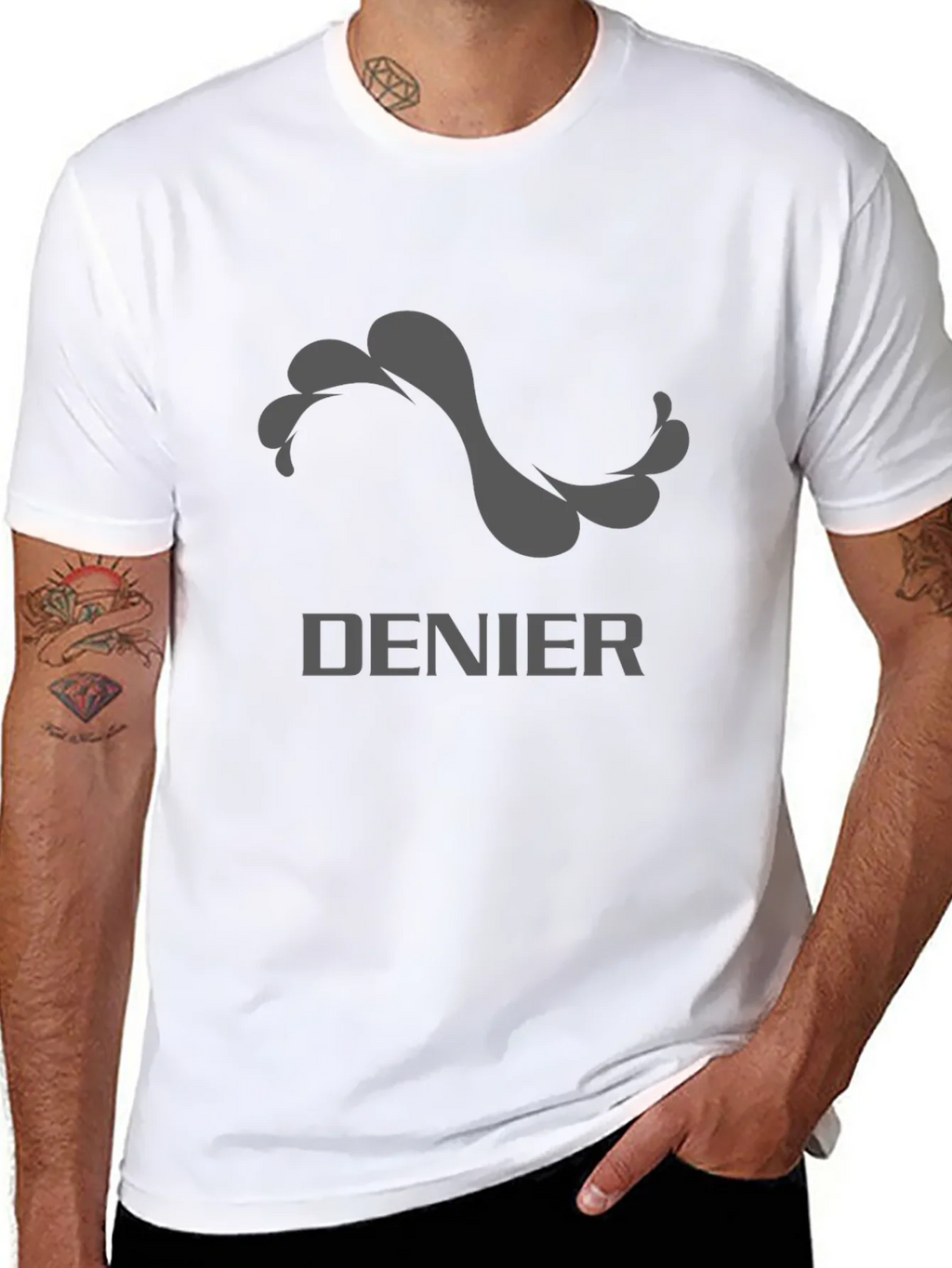Denier Graphic Tee - Stylish Mens Black T-Shirt