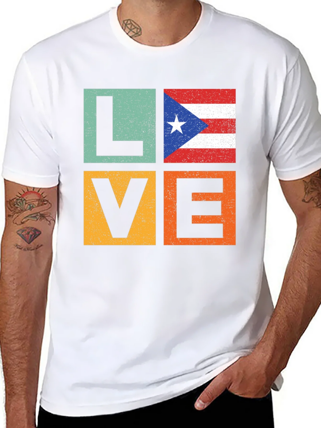 Puerto Rico Love Graphic Tee - Black T-Shirt