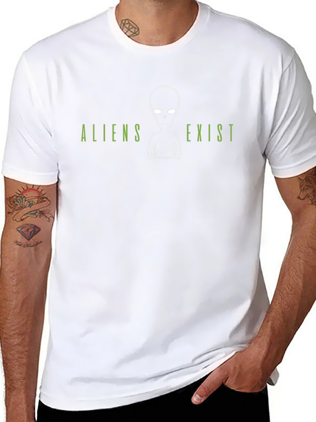 Aliens Exist Graphic T-Shirt - Black