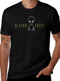Aliens Exist Graphic T-Shirt - Black