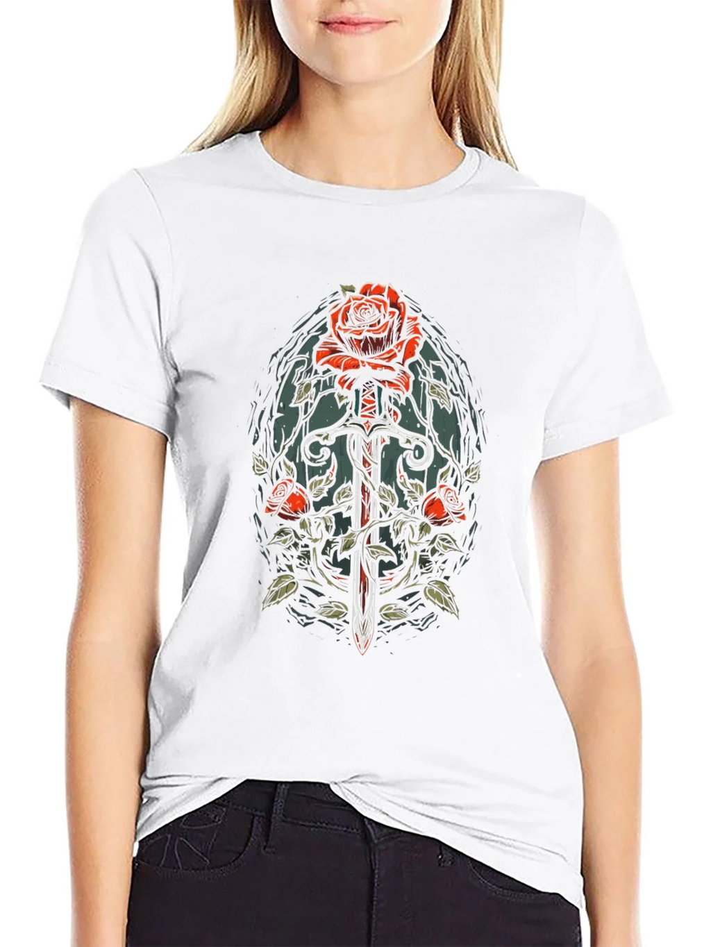Rose and Sword Graphic Tee