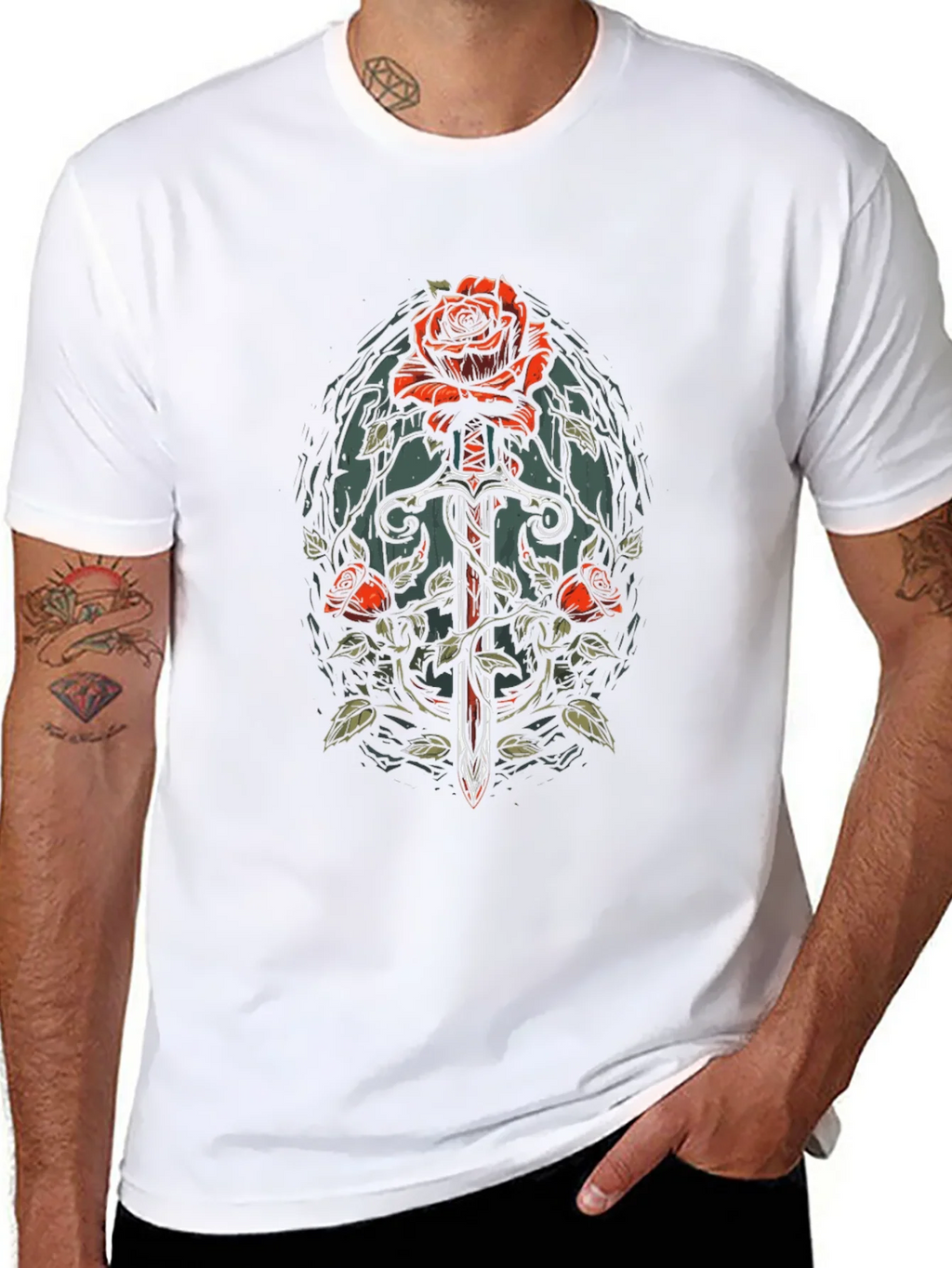 Rose and Sword Graphic Tee