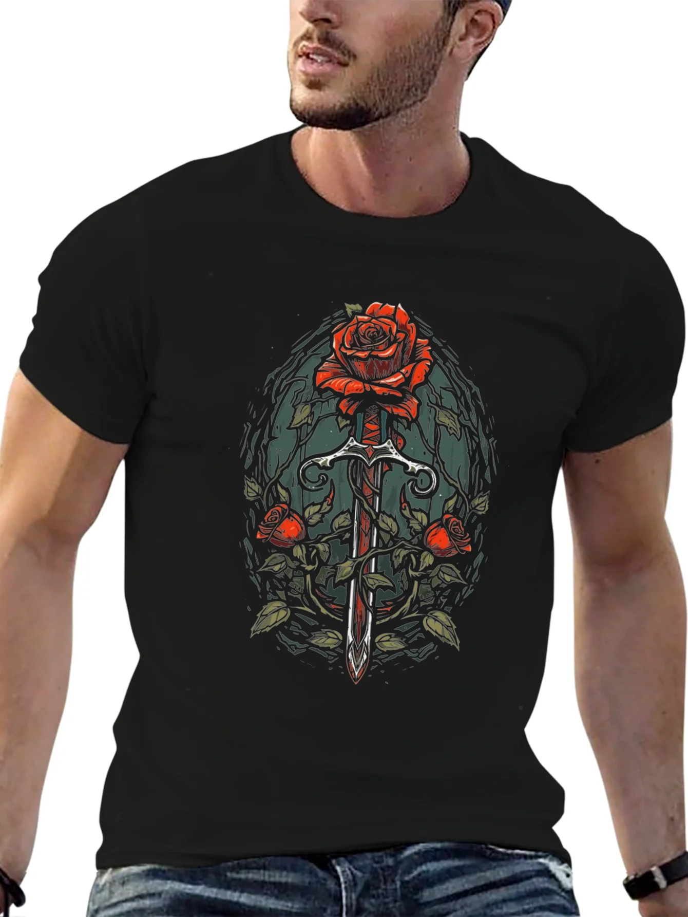 Rose and Sword Graphic Tee